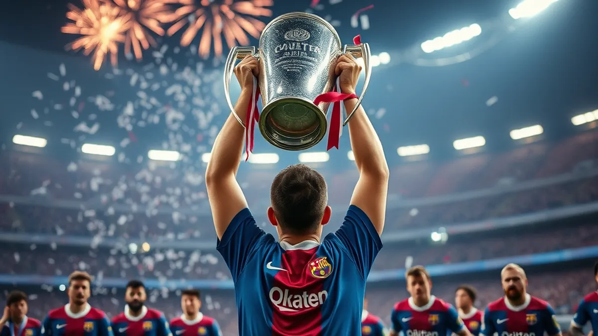 Barcelona celebra su segundo título de Liga en el Camp Nou